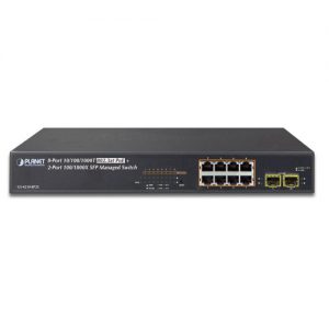 Planet GS-4210-8P2S – 8 Port 10/100/1000T 802.3at PoE + 2-Port 100/1000X SFP Managed Switch