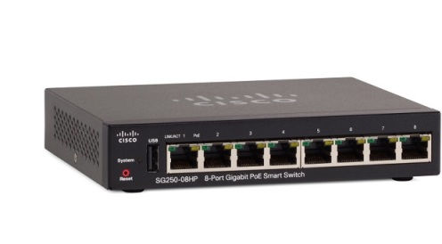CISCO SG250-08HP-K9-EU 8-Port Gigabit PoE Smart Switch