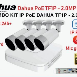 Bộ Kit 4 Camera IP DAHUA PoE TF1P 2.0 Mp